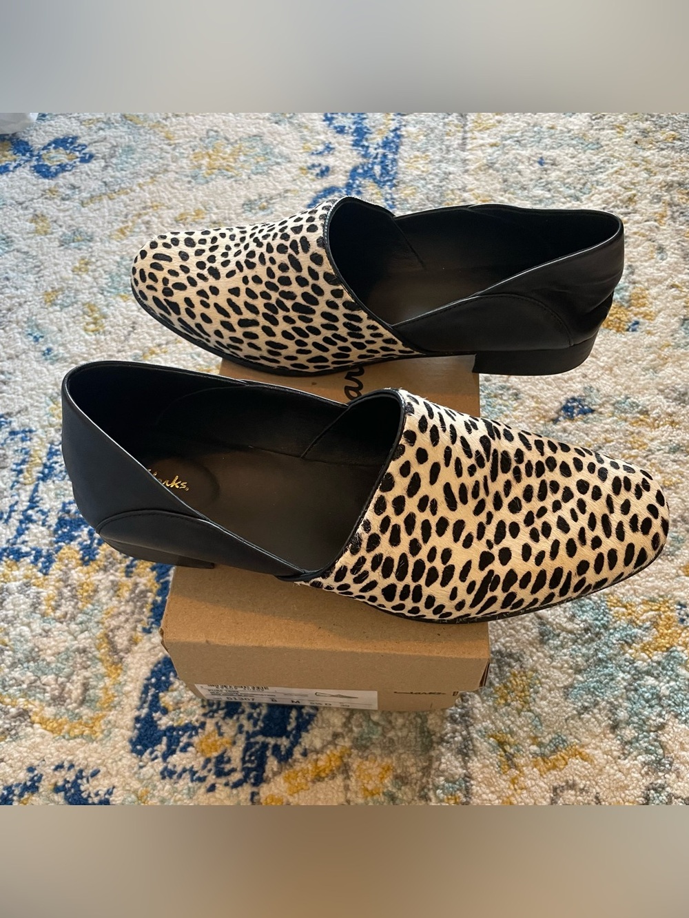 Clark’s Animal Print Women's Slip-On Loafer - Black & White